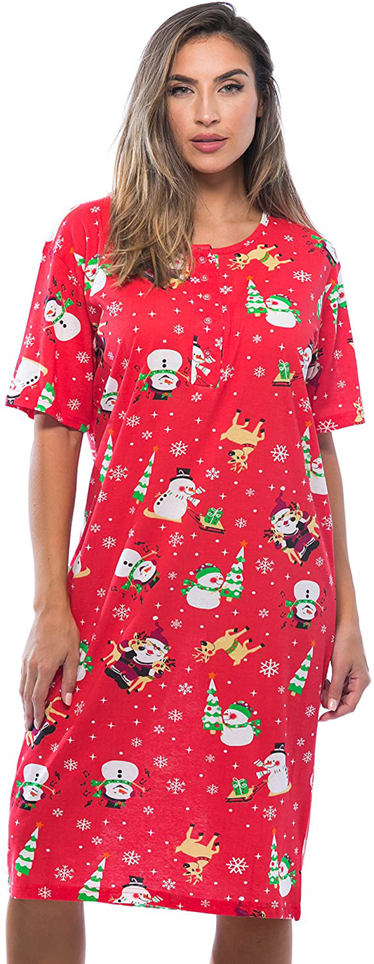 Just Love Short Sleeve Nightgown Holiday Sleepwear Apparel & Accessories > Clothing > Sleepwear & Loungewear > Nightgowns Kylie Max   