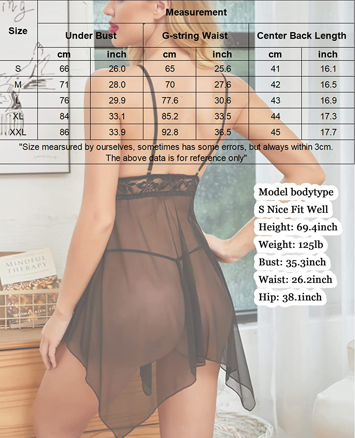 Avidlove Women Sexy Lingerie Lace Babydoll Nightdress Mesh Chemise V Neck Sleepwear Apparel & Accessories > Clothing > Underwear & Socks > Lingerie Kylie Max   