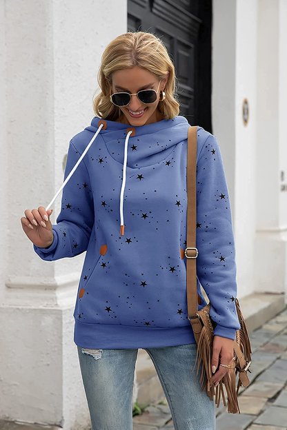 Kapoohott Womens Hoodies Long Sleeve High Necked Printed Hoodies Casual Comply Pullover Sweatshirts with Pockets Apparel & Accessories > Clothing > Activewear Kylie Max   