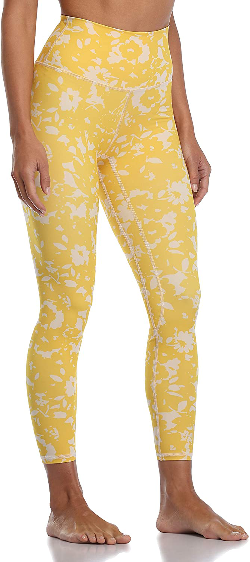 Colorfulkoala Women's High Waisted Pattern Leggings Full-length Yoga Pants Apparel & Accessories > Clothing > Activewear Colorfulkoala Yellow Floral Print Medium 