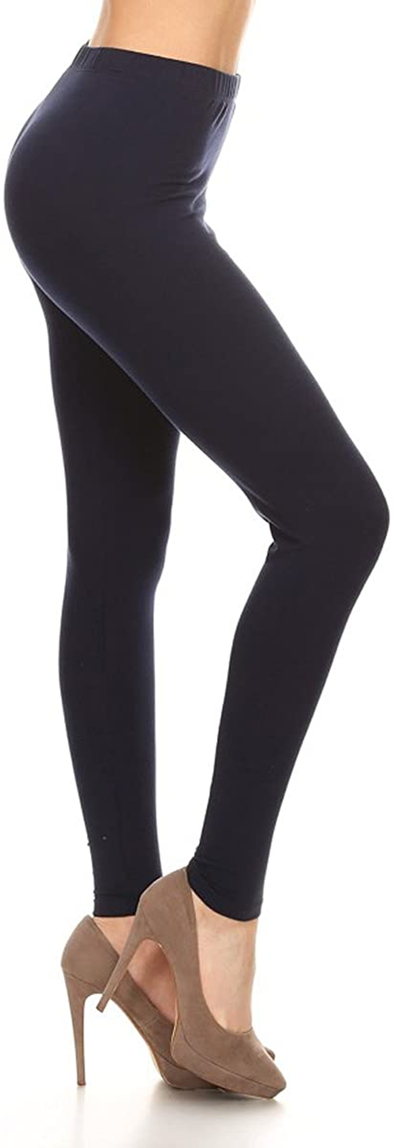 Leggings Depot Cotton Women'S Premium Quality Ultra Soft Solid Leggings Apparel & Accessories > Clothing > Underwear & Socks > Shapewear LEGGINGS DEPOT Cotton-navy 3X 