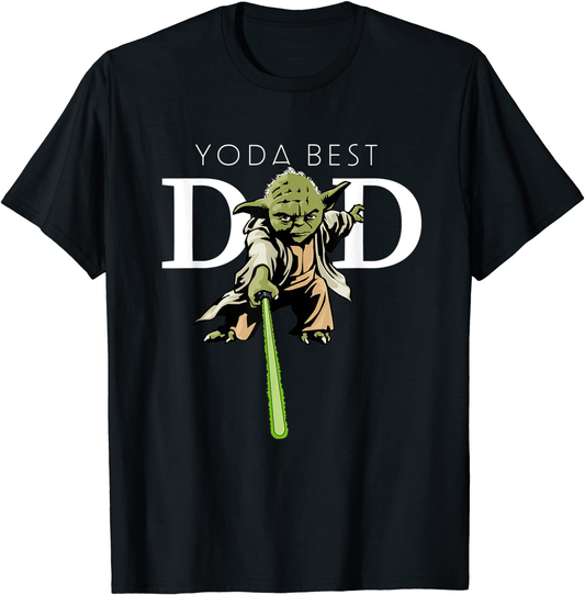 Star Wars Yoda Lightsaber Best Dad Father's Day Men's T-Shirt Arts & Entertainment > Party & Celebration > Gift Giving STAR WARS Black Men Small