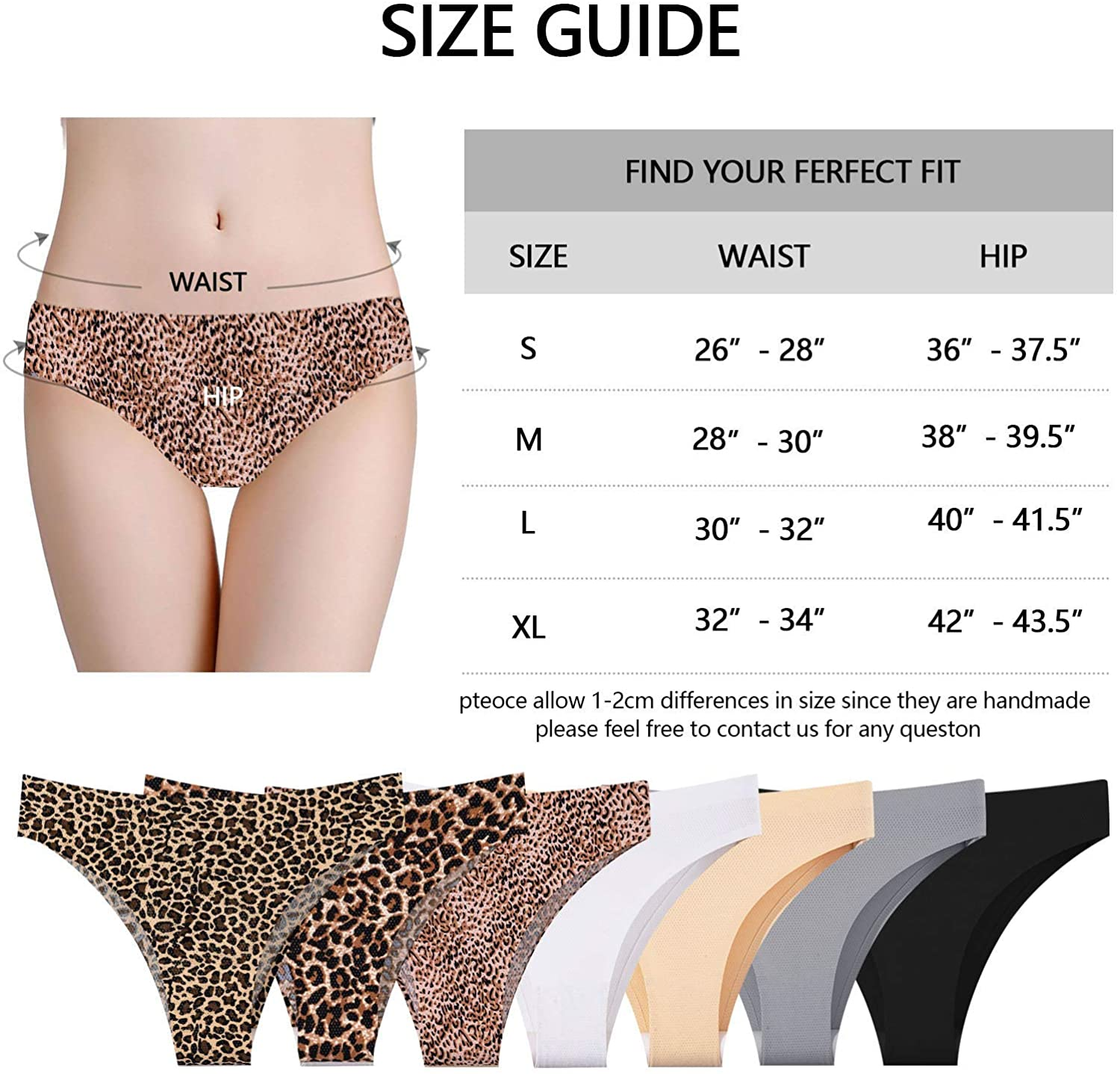 Dlala 7 Pack Women Seamless Underwear No Show Breathable Soft Stretch Bikini Panties Apparel & Accessories > Clothing > Underwear & Socks > Underwear Dlala   