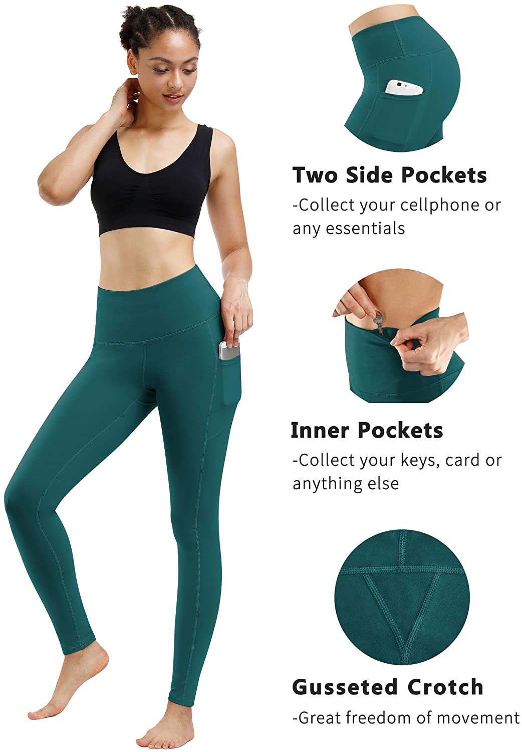 Fengbay 2 Pack High Waist Yoga Pants, Pocket Yoga Pants Tummy Control Workout Running 4 Way Stretch Yoga Leggings Apparel & Accessories > Clothing > Activewear KYLIE MAX   