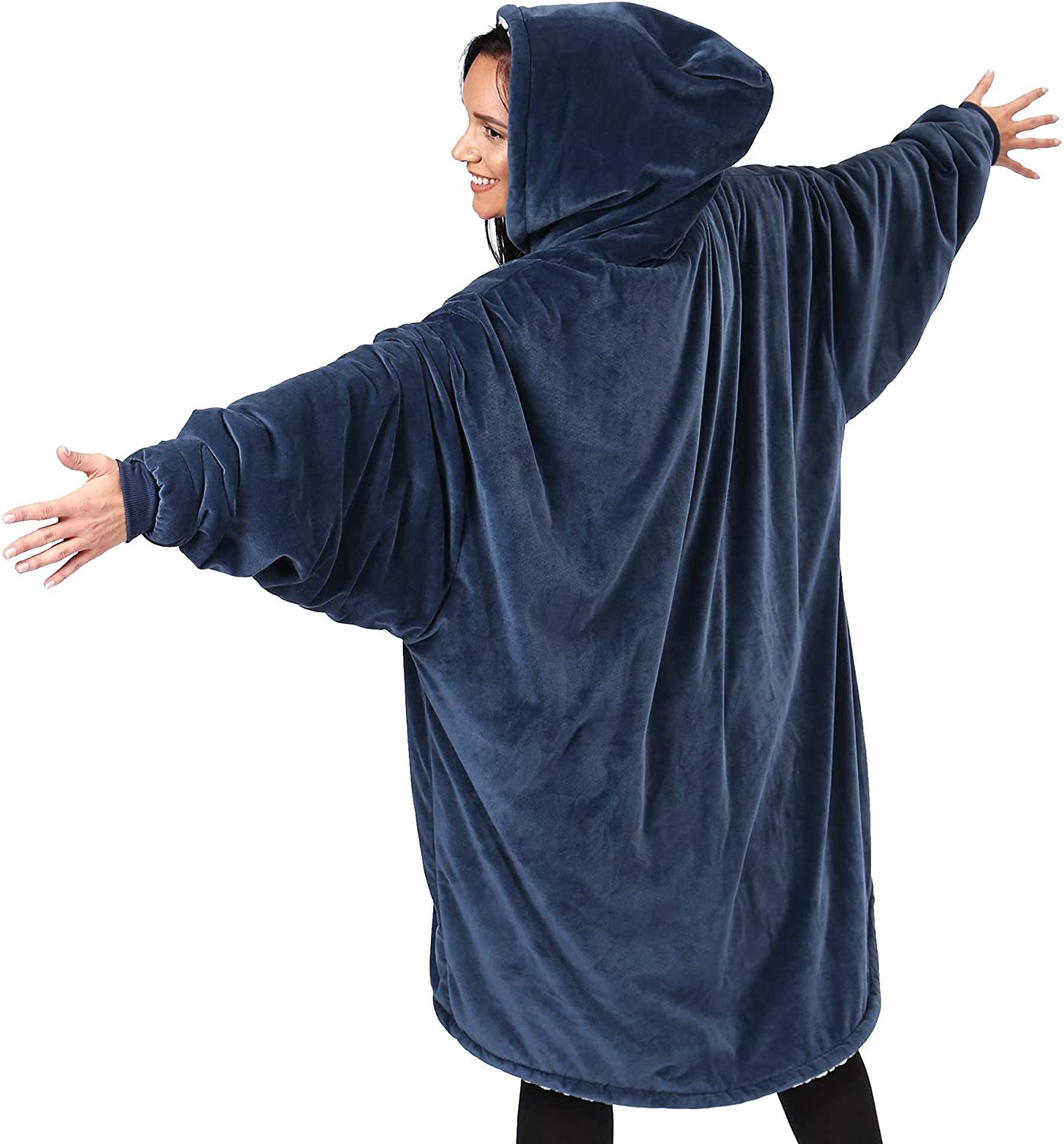THE COMFY Original | Oversized Microfiber & Sherpa Wearable Blanket, Seen On Shark Tank, One Size Fits All Blue Arts & Entertainment > Party & Celebration > Gift Giving THE COMFY   