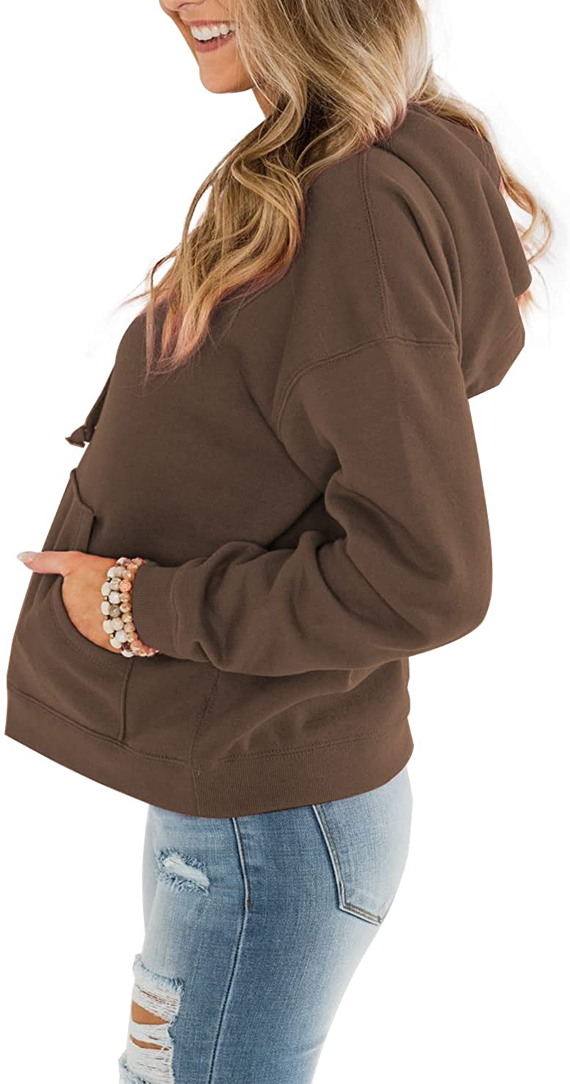 ORANDESIGNE Women’S Casual Hoodies Long Sleeve Pullover Tops Loose Lightweight Sweatshirt with Pocket Apparel & Accessories > Clothing > Activewear Kylie Max   