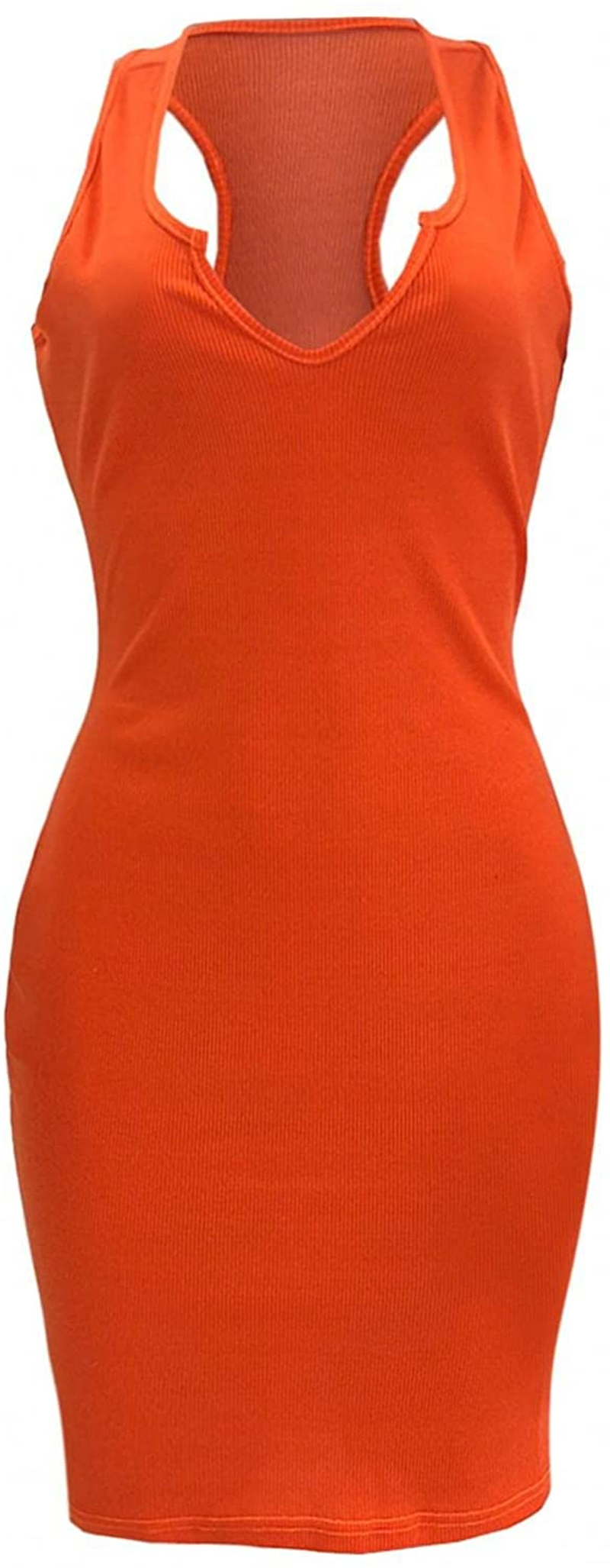 Burband Womens Ribbed V Neck Sleeveless Tank Dresses Basic Bodycon Mini Dress Solid Scoop Neck Summer Tank Shirt Dresses Apparel & Accessories > Clothing > Underwear & Socks > Shapewear Burband   