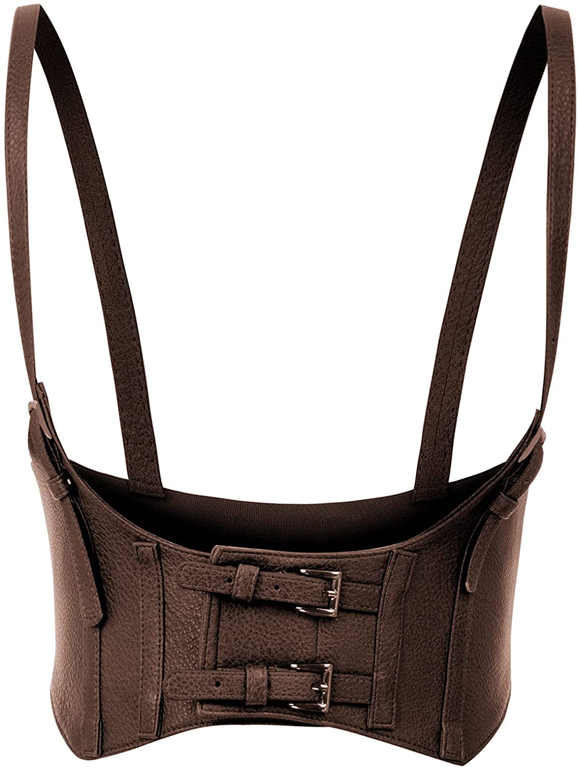 KANCY KOLE Women Fashion Faux Leather Waist Belt Steampunk Underbust Corset Apparel & Accessories > Clothing > Underwear & Socks > Lingerie KANCY KOLE Chocolate X-Large 