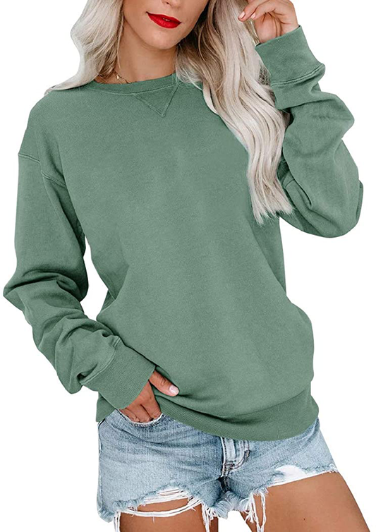 Bingerlily Womens Casual Long Sleeve Sweatshirt Crew Neck Cute Pullover Relaxed Fit Tops Apparel & Accessories > Clothing > Activewear Kylie Max   