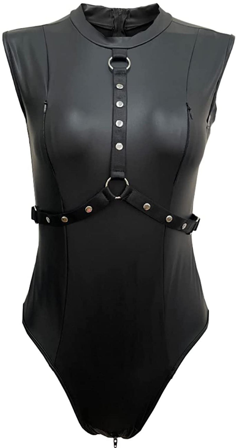 Crubelon Women’s Lingerie Leather Bodysuit Mesh Patchwork Halter Neck High Cut Leotard Bodysuit Clubwear … Apparel & Accessories > Clothing > Underwear & Socks > Lingerie Crubelon 3 XX-Large 