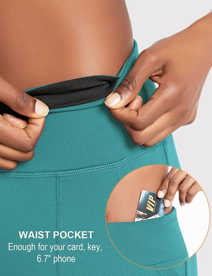 BALEAF Women'S 7" Athletic Long Shorts High Waisted Running Bermuda Shorts with Pockets Apparel & Accessories > Clothing > Shorts Kylie Max   
