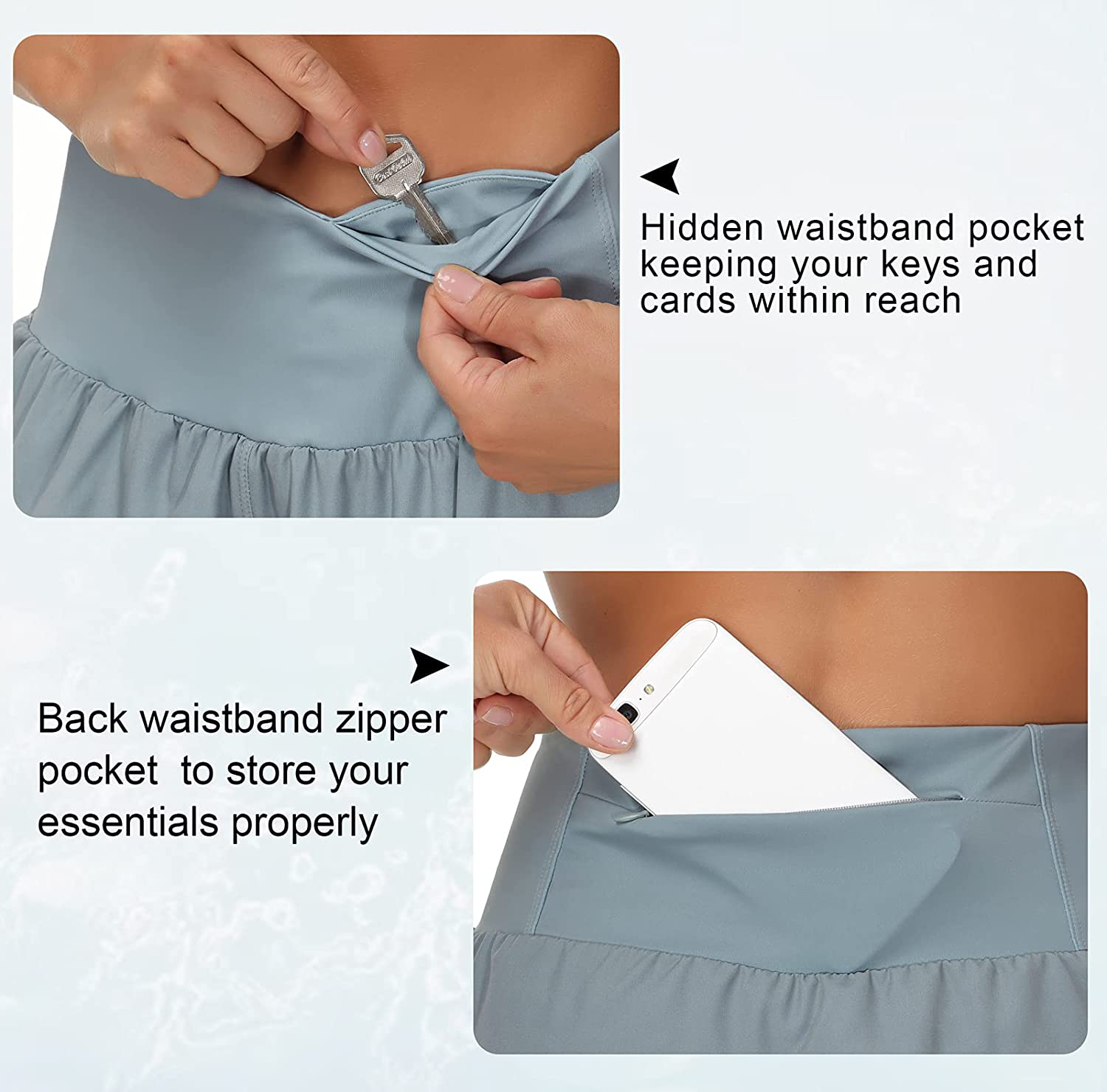 THE GYM PEOPLE Womens High Waisted Running Shorts Quick Dry Athletic Workout Shorts with Mesh Liner Zipper Pockets Apparel & Accessories > Clothing > Shorts Kylie Max   