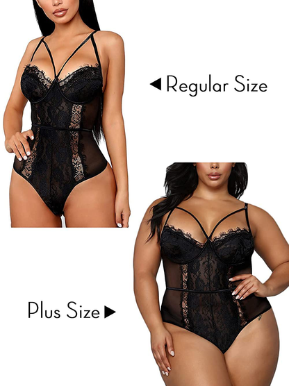 See through Lingerie,V-Neck Lace Babydoll,Sexy Lingerie Women,One Piece Bodysuit Apparel & Accessories > Clothing > Underwear & Socks > Lingerie Kylie Max   