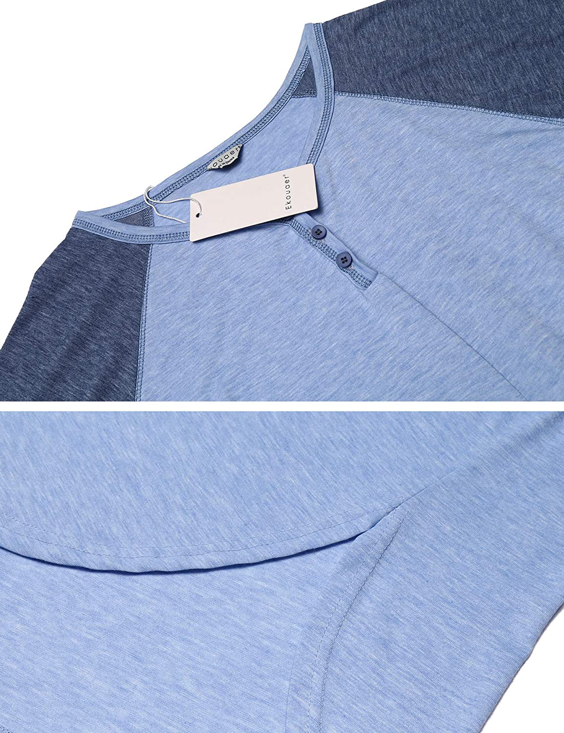Ekouaer Sleepwear Men'S Nightshirt Short Sleeve Pajamas Comfy Big & Tall Henley Sleep Shirt M-XXXL Apparel & Accessories > Clothing > Sleepwear & Loungewear > Nightgowns Kylie Max   