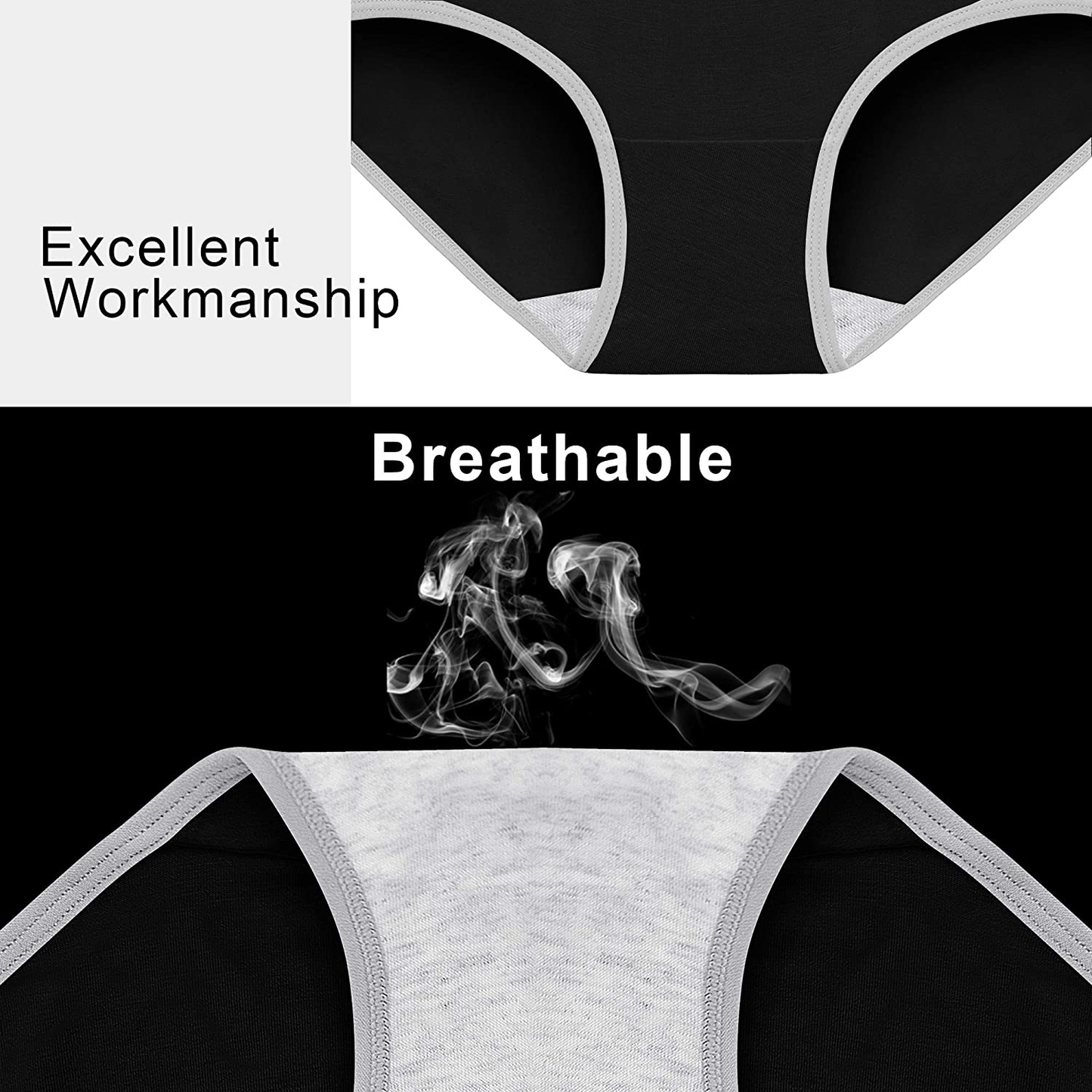 Cotton Full Coverage Underwear Womens Panties No Ride up Hipster Soft Breathable Stretch Bikini Ladies Briefs 6 Pack Apparel & Accessories > Clothing > Underwear & Socks > Underwear DUKAWA   