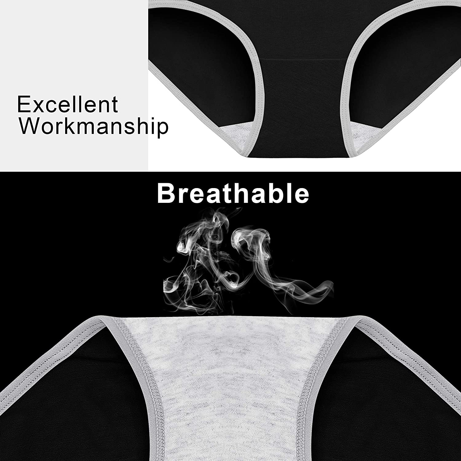 Cotton Full Coverage Underwear Womens Panties No Ride up Hipster Soft Breathable Stretch Bikini Ladies Briefs 6 Pack Apparel & Accessories > Clothing > Underwear & Socks > Underwear DUKAWA   