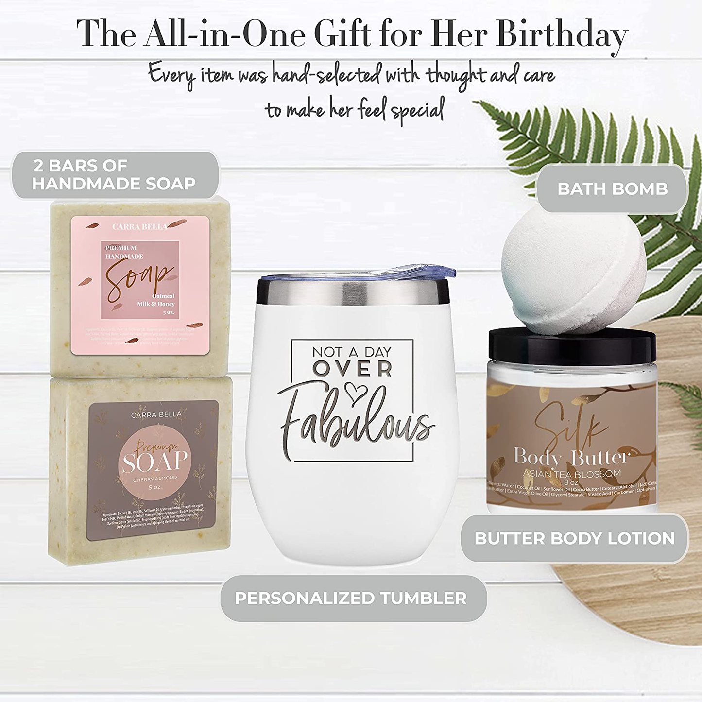 Birthday Gifts for Women - Best Relaxing Spa Gift Box Basket for Wife Mom Sister Girlfriend Best Friend Mother - Bday Bath Set w/Tumbler - Gifts Basket Care Package Present for Her Happy Birthday Arts & Entertainment > Party & Celebration > Gift Giving Sodilly   