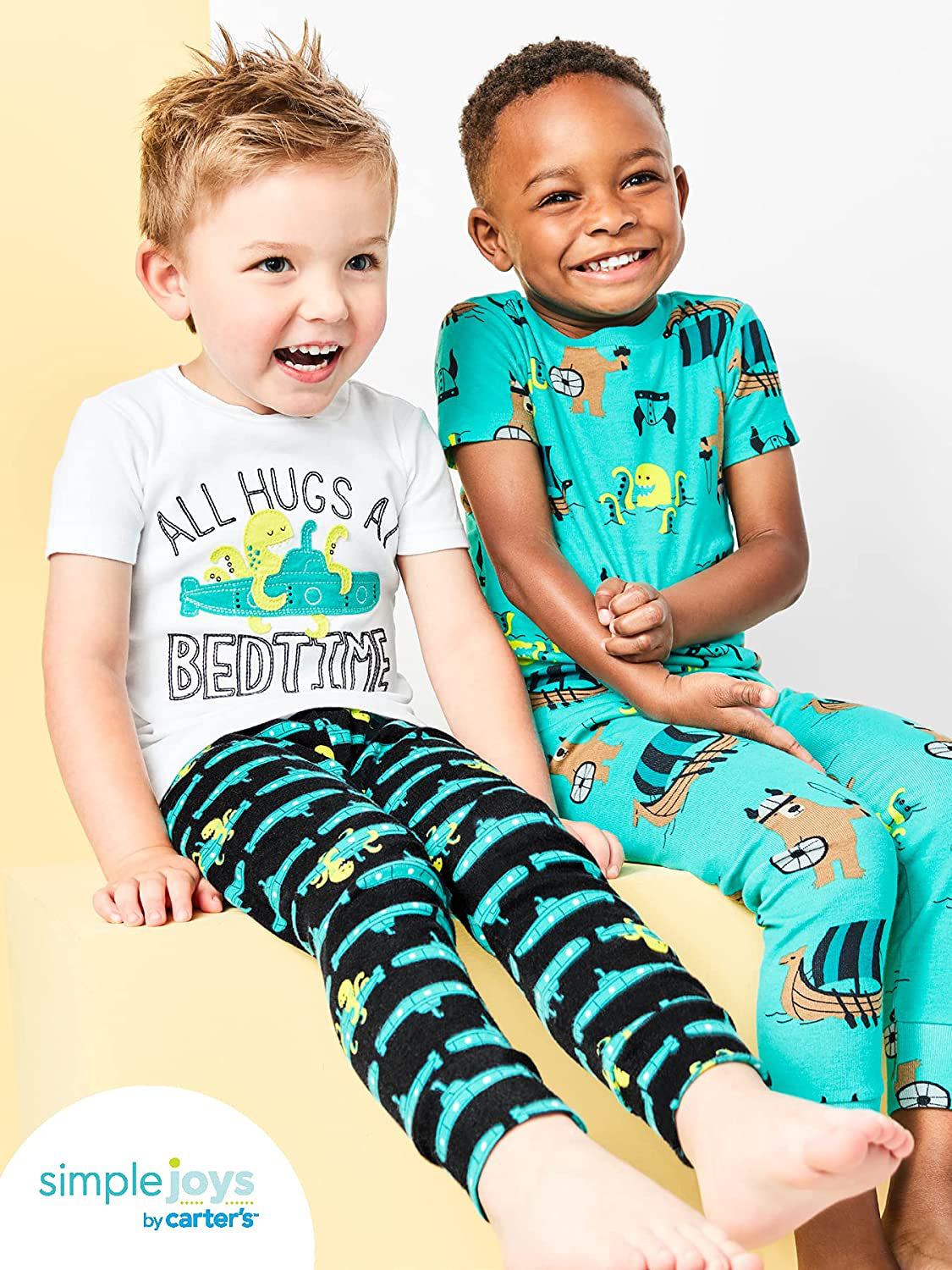 Simple Joys by Carter'S Babies, Toddlers and Boys' 6-Piece Snug Fit Cotton Pajama Set Apparel & Accessories > Clothing > Sleepwear & Loungewear > Pajamas Kylie Max   