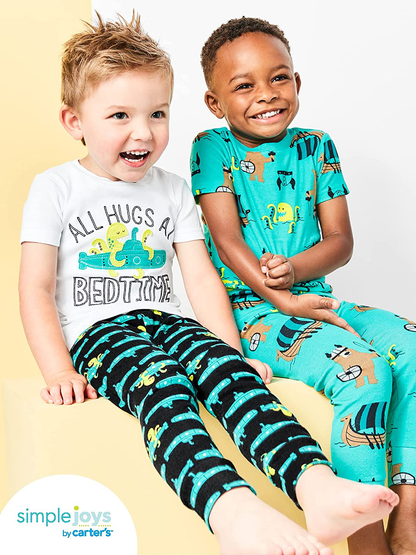 Simple Joys by Carter'S Babies, Toddlers and Boys' 6-Piece Snug Fit Cotton Pajama Set Apparel & Accessories > Clothing > Sleepwear & Loungewear > Pajamas Kylie Max   