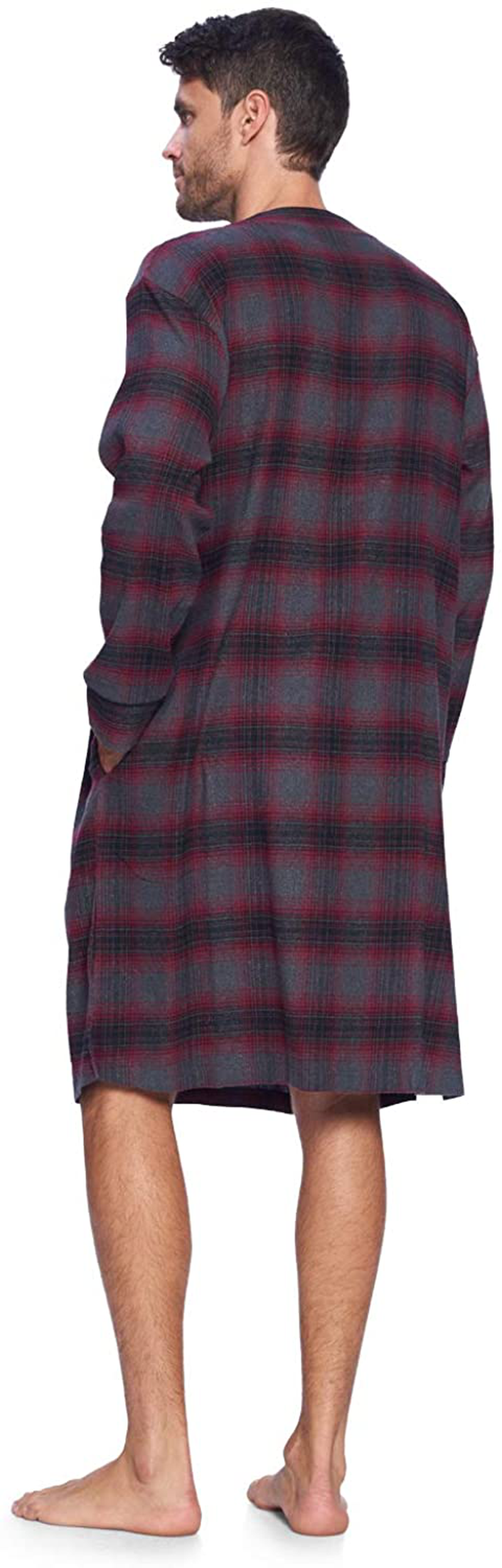 Ashford & Brooks Mens Flannel Plaid Long Sleep Shirt Henley Nightshirt Apparel & Accessories > Clothing > Sleepwear & Loungewear > Nightgowns Kylie Max   