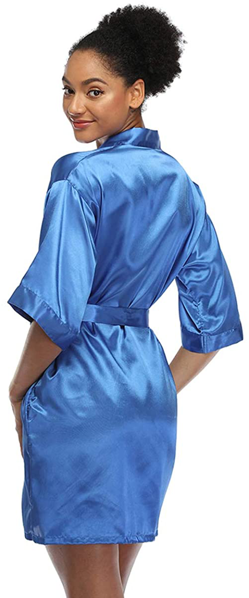 Short Silky Robe for Women Bridal Lightweight Sleepwear Satin Kimono Bathrobe Apparel & Accessories > Clothing > Sleepwear & Loungewear > Robes Ferrendo   