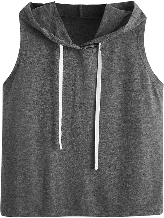 Sweatyrocks Women'S Summer Sleeveless Hooded Tank Top T-Shirt for Athletic Exercise Relaxed Breathable Apparel & Accessories > Clothing > Activewear Kylie Max   