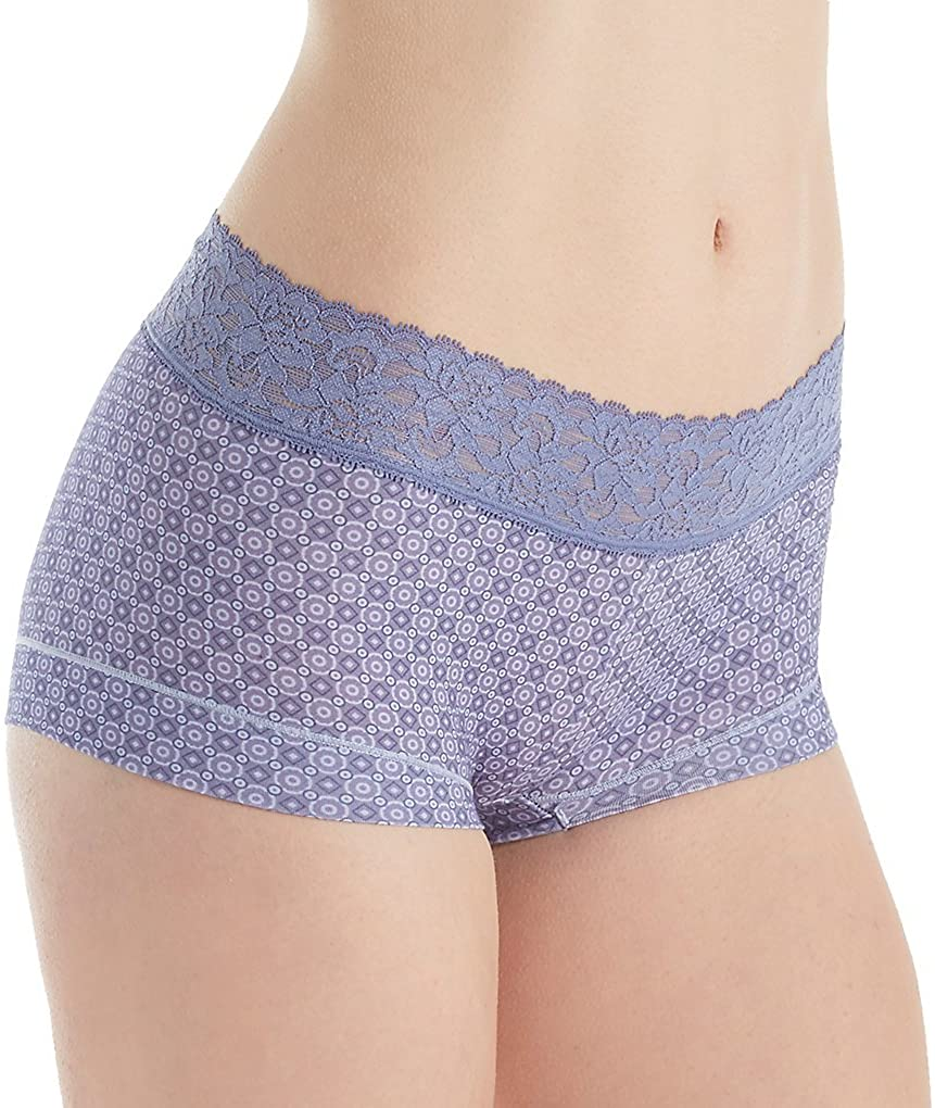 Maidenform Women'S Dream Cotton with Lace Boyshort Apparel & Accessories > Clothing > Underwear & Socks > Underwear Maidenform Chateau Winter Geo/Chateau Blue 7 