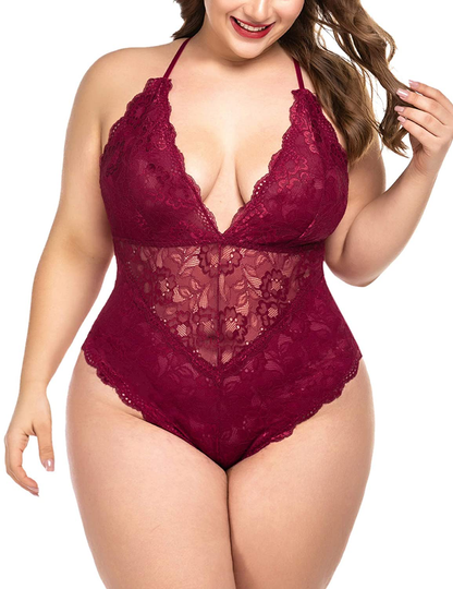 ELOVER Lingerie for Women Plus Size Lace Teddy Lingerie Bodysuit One Piece Babydoll Apparel & Accessories > Clothing > Underwear & Socks > Lingerie ELOVER   