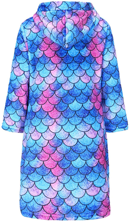 Jxstar Girls Bathrobes Kids Hooded Robes Plush Soft Coral Fleece Pajamas Sleepwear Apparel & Accessories > Clothing > Sleepwear & Loungewear > Robes Kylie Max   