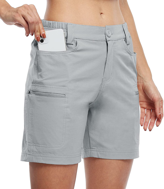 Willit Women'S Hiking Cargo Shorts Stretch Golf Active Shorts Outdoor Summer Shorts with Pockets Water Resistant 5" Apparel & Accessories > Clothing > Shorts Kylie Max   