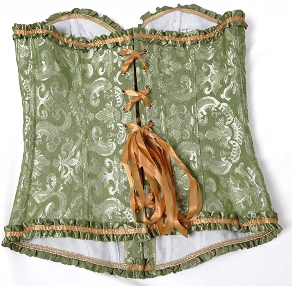 Kylabess Women'S plus Size Bustier Corset Top Sexy Satin Waist Cincher Lace up Boned Lingerie Apparel & Accessories > Clothing > Underwear & Socks > Lingerie KylaBess   