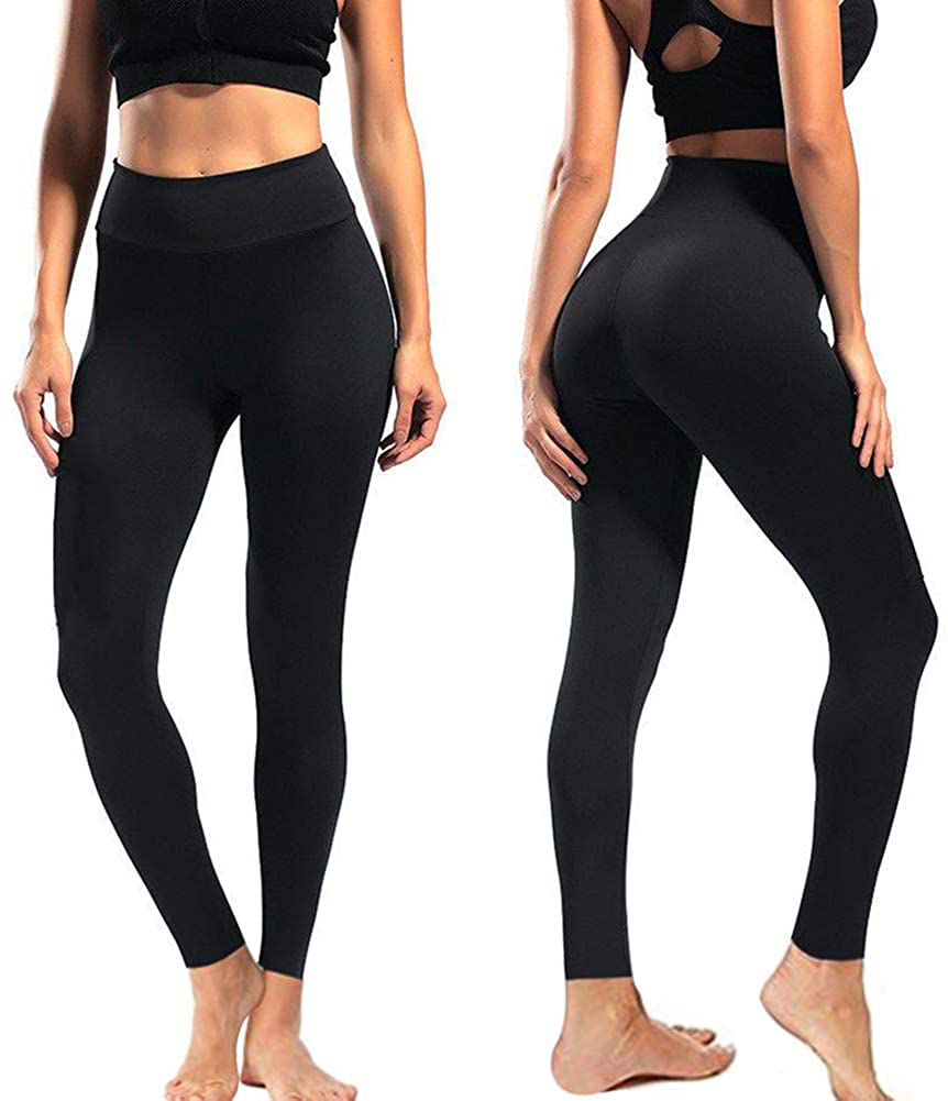 High Waisted Leggings for Women - Soft Athletic Tummy Control Pants for Running Cycling Yoga Workout - Reg & Plus Size Apparel & Accessories > Clothing > Activewear SYRINX   