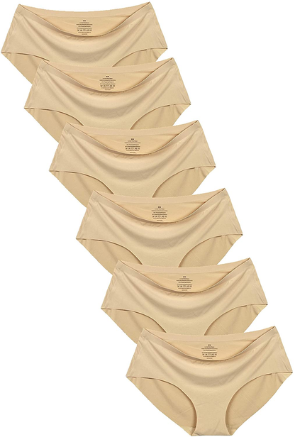 Women'S No Show Hiphugger Panties Pack of 6 Apparel & Accessories > Clothing > Underwear & Socks > Underwear Alruy 6 Pack: Beige X-Large 