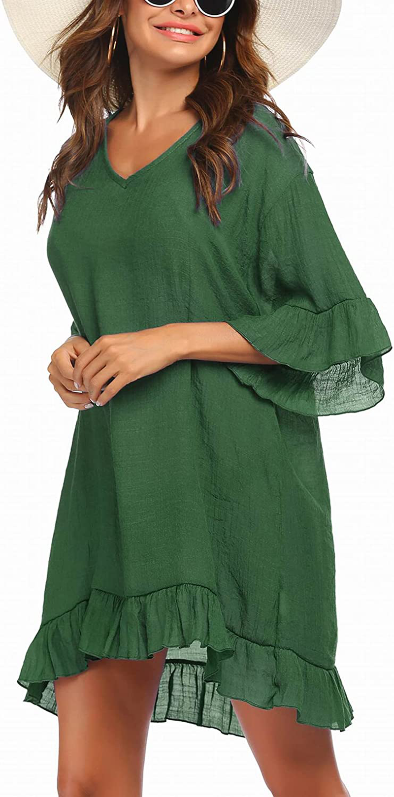 Ekouaer Swimsuit Cover Ups for Women, Bathing Suit Coverups Beach Cover Dresses Resort Wear S-XXL Apparel & Accessories > Clothing > Swimwear Kylie Max   