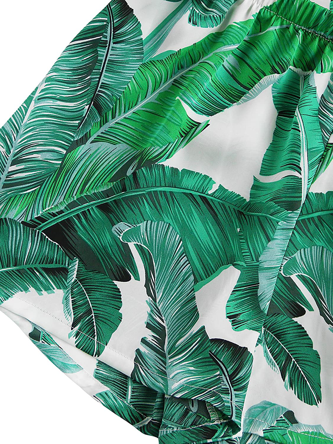 Floerns Women's Notch Collar Palm Leaf Print Sleepwear Two Piece Pajama Set Apparel & Accessories > Clothing > Sleepwear & Loungewear > Pajamas Floerns   