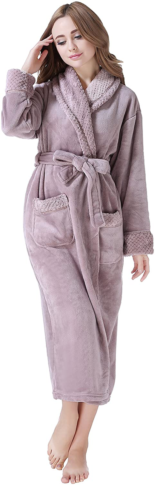 Richie House Women'S Plush Soft Warm Fleece Bathrobe Robe RH1591 Apparel & Accessories > Clothing > Sleepwear & Loungewear > Robes Kylie Max   