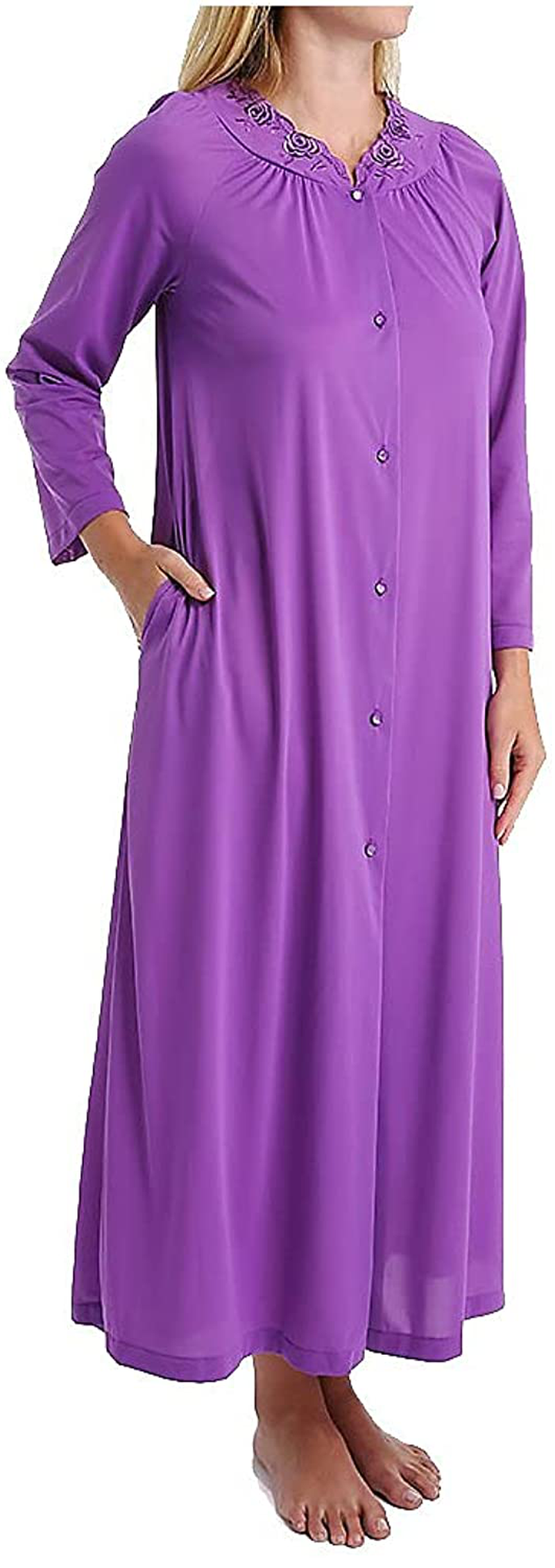 Shadowline Women'S Petals 54 Inch Sleeve Long Coat Apparel & Accessories > Clothing > Sleepwear & Loungewear > Robes Shadowline Purple Medium 