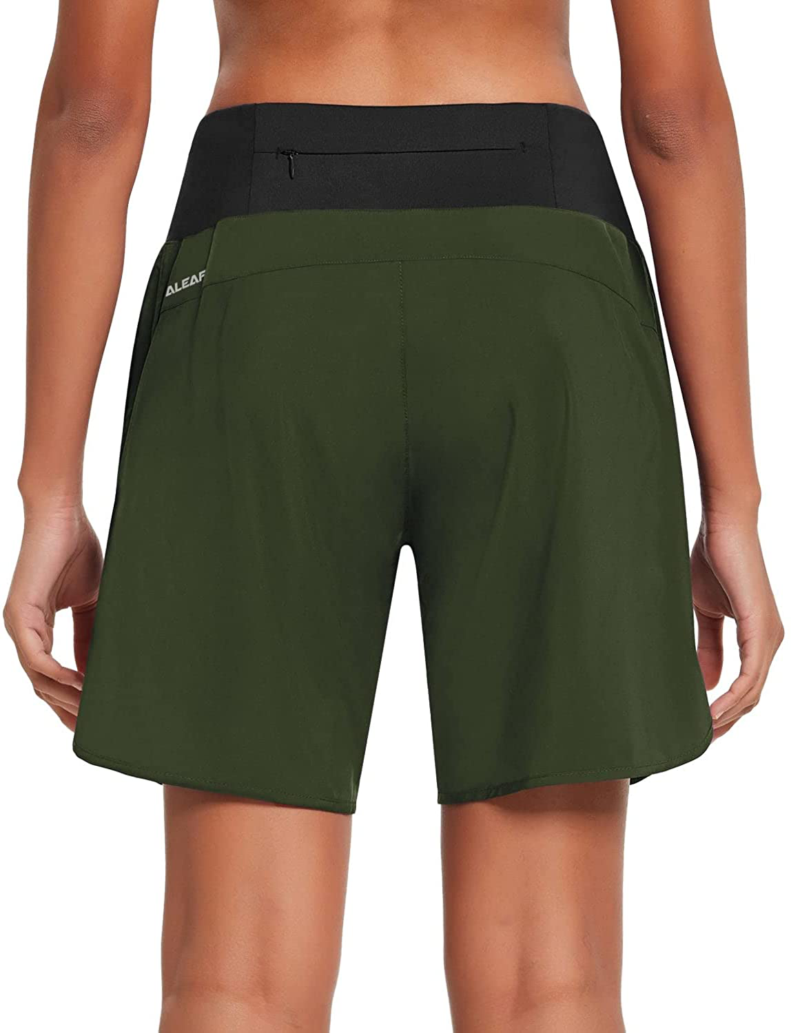 BALEAF Women'S 7 Inches Long Running Shorts with Liner Lounge Sport Gym Shorts Back Zipper Pocket Apparel & Accessories > Clothing > Shorts Kylie Max   