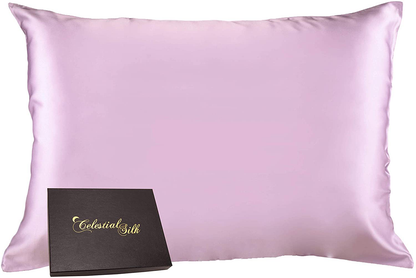 Celestial Silk 100% Pure Mulberry Silk Pillowcase Premium 25 Momme for Hair and Skin, Hypoallergenic Charmeuse Silk Weave on Both Sides - Hidden Zipper Closure (King, Vintage Pink) Arts & Entertainment > Party & Celebration > Gift Giving Celestial Silk Lavender King 