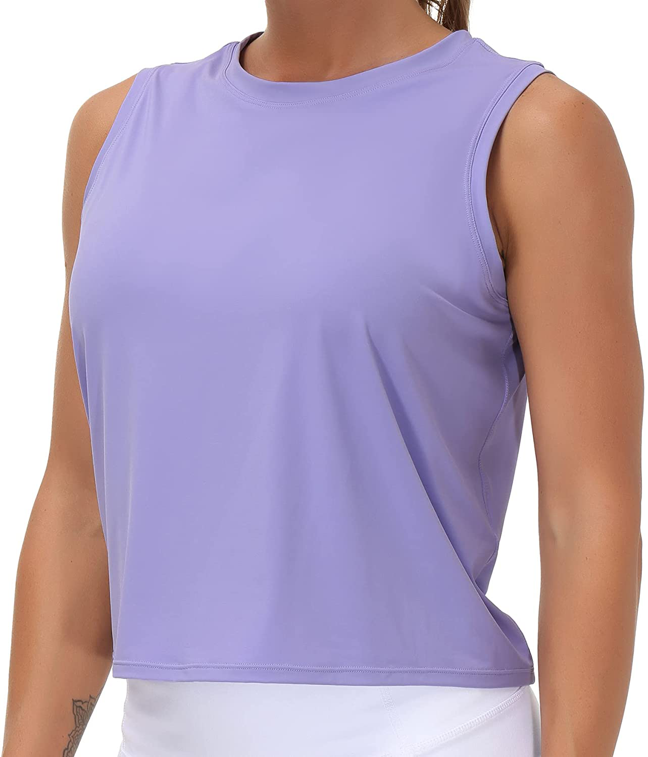 Ice Silk Workout Tops for Women Quick Dry Muscle Gym Running Shirts Sleeveless Flowy Yoga Tank Tops Apparel & Accessories > Clothing > Activewear Kylie Max   