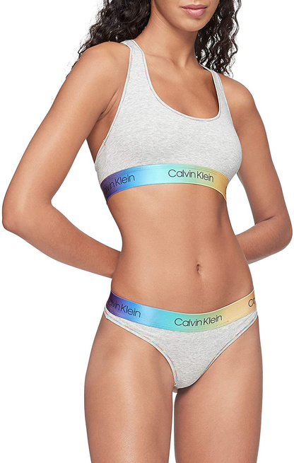 Calvin Klein Women'S Modern Cotton Bralette Apparel & Accessories > Clothing > Underwear & Socks > Lingerie Calvin Klein Grey Heather Gradient Rainbow Large 