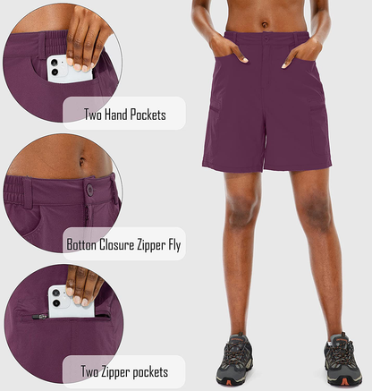 Viodia Women'S Hiking Cargo Shorts Quick Dry Stretch Lightweight Camping Shorts for Women with Zipper Pockets Apparel & Accessories > Clothing > Shorts Kylie Max   