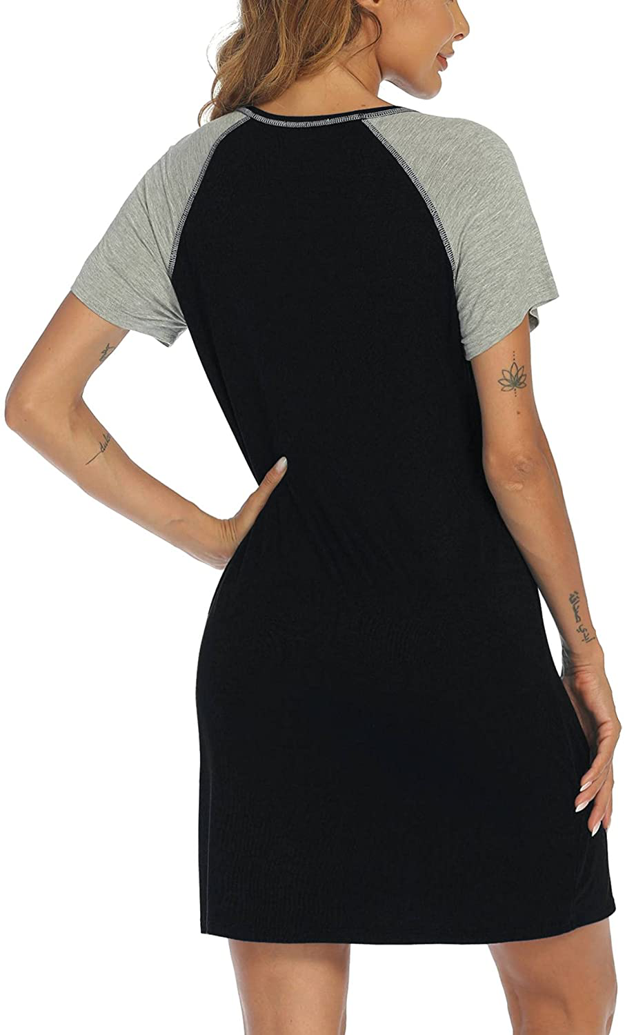 Ekouaer Women'S Short Sleeve V-Neck Nightgown Soft Sleeping Shirts Loungewear Nightshirts Apparel & Accessories > Clothing > Sleepwear & Loungewear > Nightgowns Kylie Max   