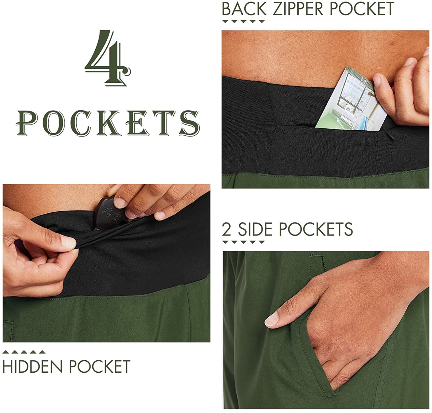 BALEAF Women'S 7 Inches Long Running Shorts with Liner Lounge Sport Gym Shorts Back Zipper Pocket Apparel & Accessories > Clothing > Shorts Kylie Max   