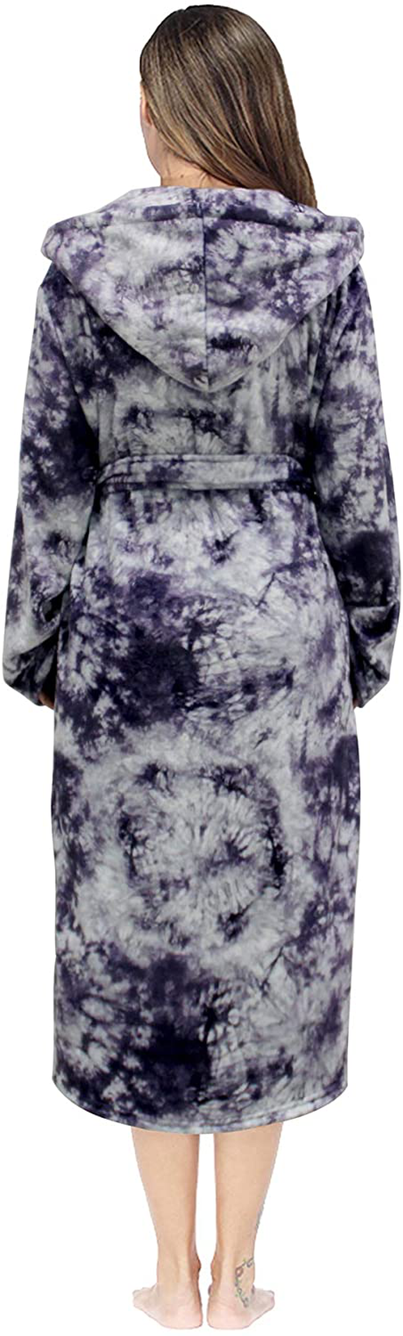 RONGTAI Womens Long Robes Plush Fleece Nightgown Thick plus Size Hooded Bathrobe with Pockets Fluffy Sleepwear for Men Apparel & Accessories > Clothing > Sleepwear & Loungewear > Robes Kylie Max   
