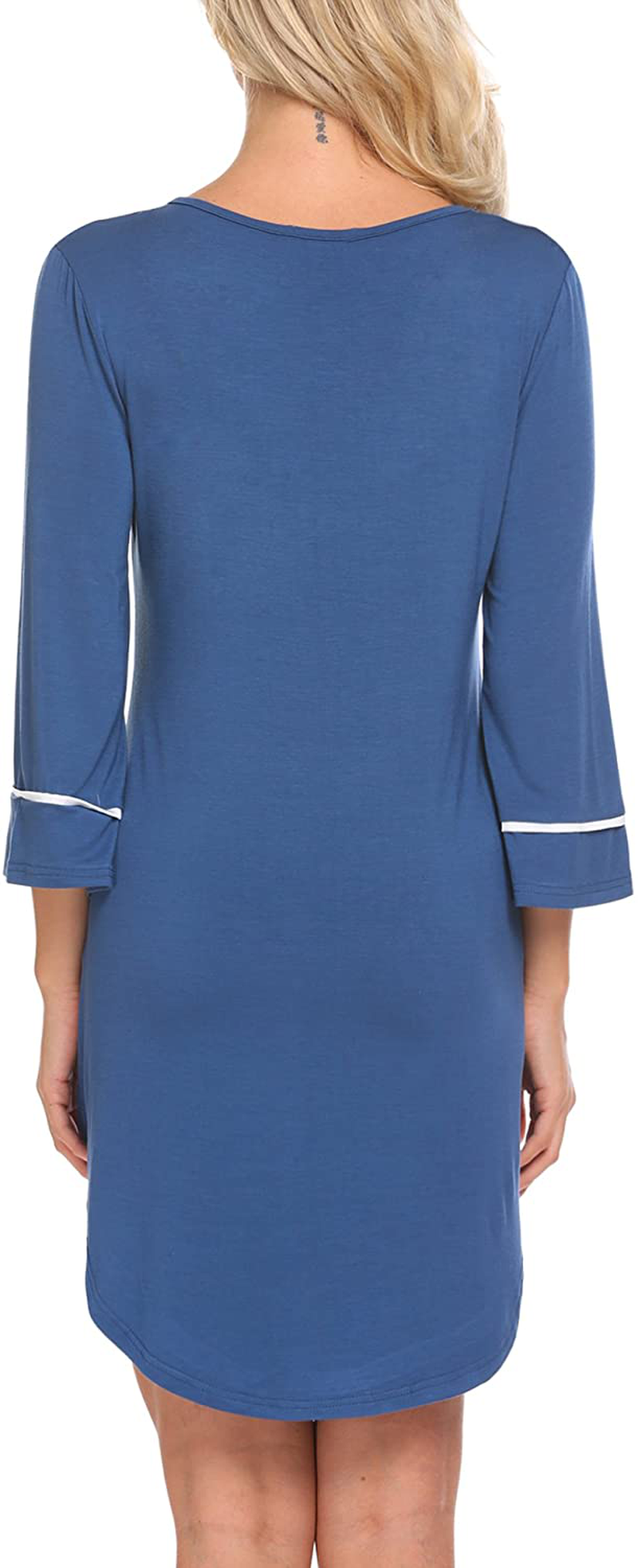 Ekouaer Women’S Sleepshirt 3/4 Sleeves Nightgown Sexy Nightshirts Boyfriend Sleepwear S-XXL Apparel & Accessories > Clothing > Sleepwear & Loungewear > Nightgowns Kylie Max   