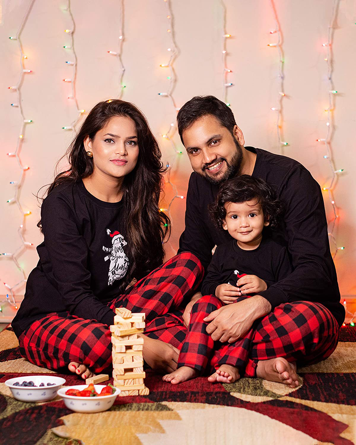 IFFEI Matching Family Pajamas Sets Christmas Pj'S with Deer Long Sleeve Tee and Plaid Pants Loungewear Apparel & Accessories > Clothing > Sleepwear & Loungewear > Pajamas Kylie Max   