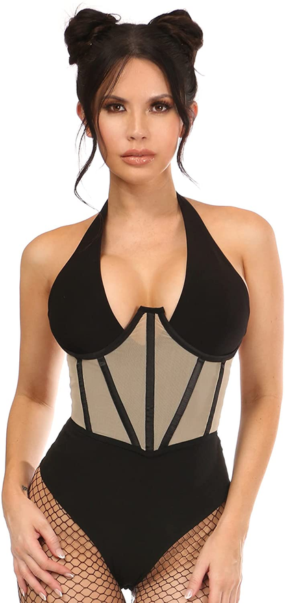 Daisy Corsets Womens Black Mesh Open Cup Waist Cincher Apparel & Accessories > Clothing > Underwear & Socks > Lingerie Daisy corsets   
