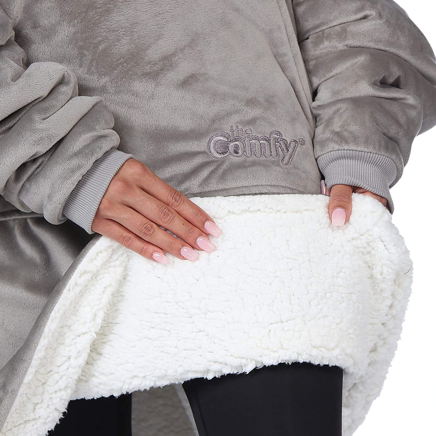 THE COMFY Original | Oversized Microfiber & Sherpa Wearable Blanket, Seen On Shark Tank, One Size Fits All Gray Arts & Entertainment > Party & Celebration > Gift Giving THE COMFY   