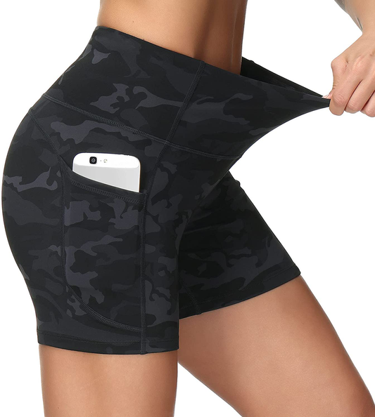 Dragon Fit High Waist Yoga Shorts for Women with 2 Side Pockets Tummy Control Running Home Workout Shorts Apparel & Accessories > Clothing > Shorts Kylie Max   